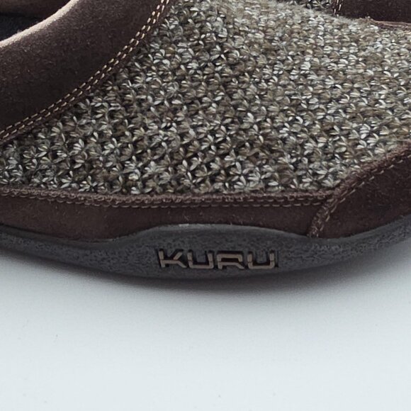 KURU Shoes Mens Size 8.5 Brown Knit Suede Slip On House Slippers Clogs Comfort - Picture 2 of 9